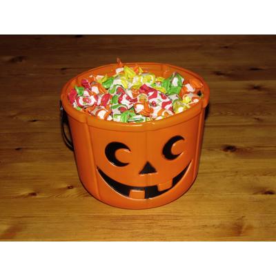 Turuncu Renk Cadılar Bayramı Şeker Toplama Kovası 18x14 cm