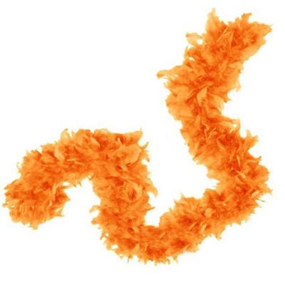 Turuncu Renk Kabarık Tüylü Otriş Boa Dekorasyon Tüy 180 cm