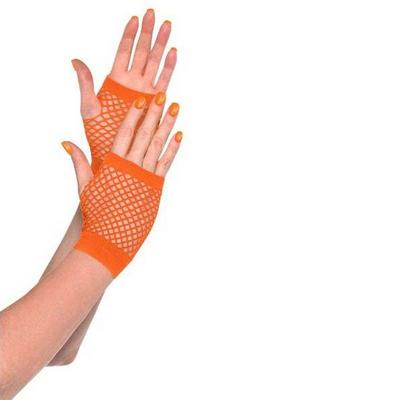 Turuncu Renk Kısa Boy Fileli Örgü Eldiven