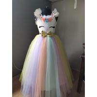 Unicorn Çocuk Kostümü - Unicorn Pony Kostümü ve Taç Seti 9-11 Yaş