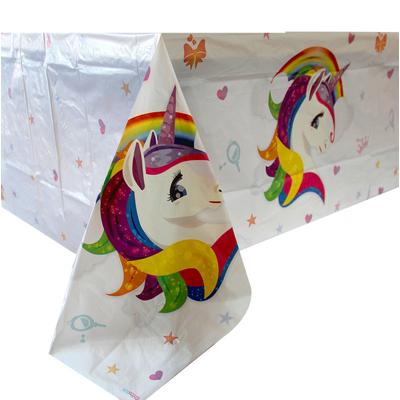 Unicorn Temalı Plastik Masa Örtüsü 120x180 cm