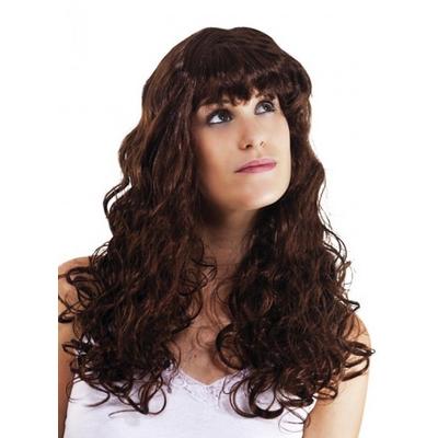 Uzun Boy Dolgulu Kıvırcık Model Kahverengi Peruk 75 cm 