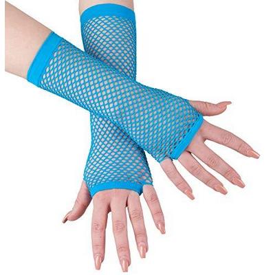 Uzun File Örgü Eldiven Turkuaz Renk