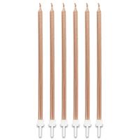 Soft Pembe Renk Uzun Pasta Parti Mumu 6 Adet 16 cm