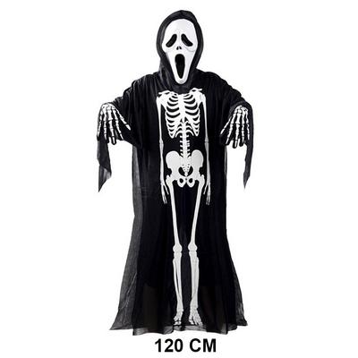 Yetişkin Boy İskelet Kostüm-Fosforlu İskelet Eldiven-İskelet Maske Seti