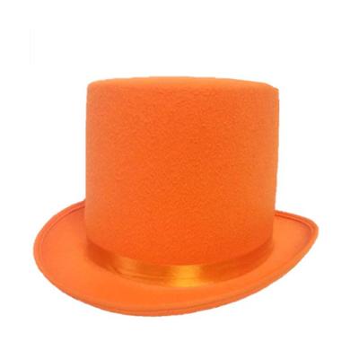 Yetişkinler İçin Turuncu Renk Ringmaster Sihirbaz Şapkası Fötr Şapka