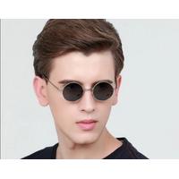 Yuvarlak Cam John Lennon Tarzı Gümüş Çerçeveli Siyah Gözlük 
