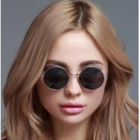 Yuvarlak Cam John Lennon Tarzı Gümüş Çerçeveli Siyah Gözlük 