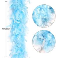 Açık Mavi Renk Kabarık Kalın Otriş Boa Tüy 6 cm Genişlik 180-200 cm Uzunluk