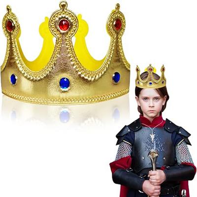 Altın Renk Eva Malzemeden İmal Çocuk Kral Tacı 57 cm