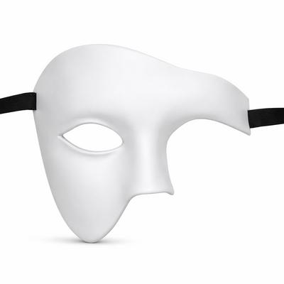 Beyaz Yarım Erkek Maske – Phantom Parti & Balo Maskesi