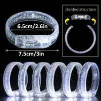 Beyaz-Gümüş Led Işıklı Baskı Yapılabilen Pilli Bileklik Bilezik 1,5 cm Genişlik