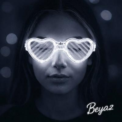 Beyaz LED Işıklı Kalp Gözlük – 3 Modlu Parti & Glow Gözlüğü