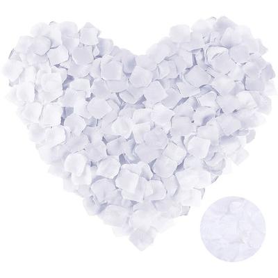 Beyaz Renk Gül Yaprağı Şekilli Konfeti 1 Paket 100 Adet