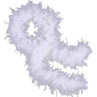 Beyaz Renk Kabarık Kalın Otriş Boa Tüy 6 cm Genişlik 180-200 cm Uzunluk