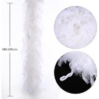 Beyaz Renk Kabarık Kalın Otriş Boa Tüy 6 cm Genişlik 180-200 cm Uzunluk