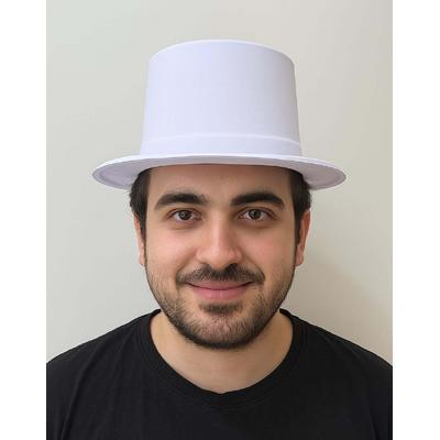 Beyaz Renk Plastik Nubuk Kadife Flok Kaplama Fötr Şapka 11 cm