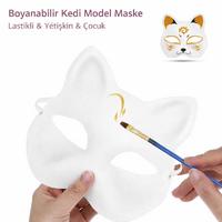 Boyanabilir Kedi Model Maske – Kendi Tasarımını Oluştur