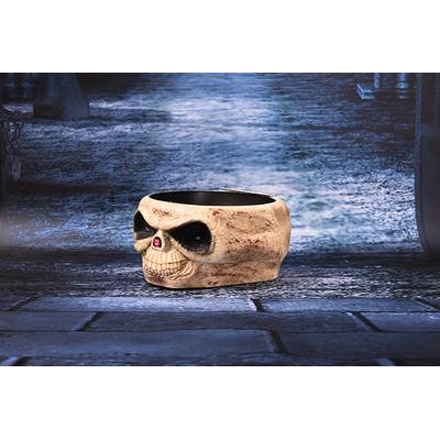 Cadılar Bayramı Halloween Kafatası Şekerlik Meyve Çanağı Gold