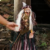 Cadılar Bayramı Halloween Sensörlü Dekoratif Cadı 60 cm 1 Adet