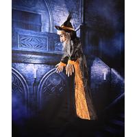Cadılar Bayramı Halloween Sensörlü Işıklı Sesli Cadı 145 cm