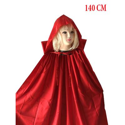 Cadılar Bayramı Kapşonlu + Yakalı Pelerin Kırmızı 140 cm