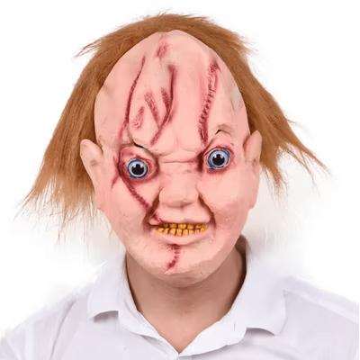 Çaki Maskesi Kahverengi Saçlı Lateks Et Chucky Çaki Maskesi 