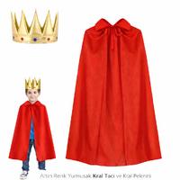Çocuk Kral Kostüm Seti (Taç + Pelerin)