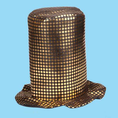 Fedoras Şapkası Show Şapkası sarı pullu