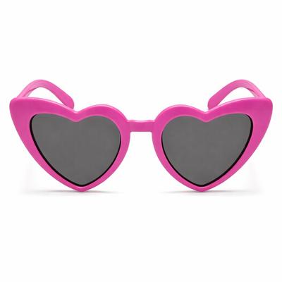 Fuşya Pembe Retro Kalp Gözlük – 80’ler 90’lar Stil Parti Gözlüğü