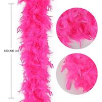 Fuşya Renk Kabarık Kalın Otriş Boa Tüy 6 cm Genişlik 180-200 cm Uzunluk