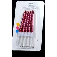 Fuşya Renk Pasta Mumu 10 Adet