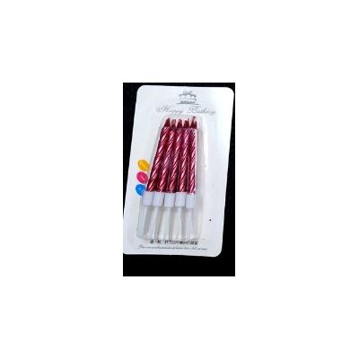 Fuşya Renk Pasta Mumu 10 Adet