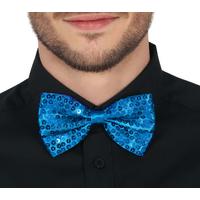 Gece Işıltısı Açık Mavi Turkuaz Payetli Pullu Papyon 7x2 cm