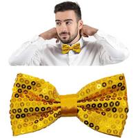 Gece Işıltısı Altın Payetli Pullu Papyon 7x2 cm
