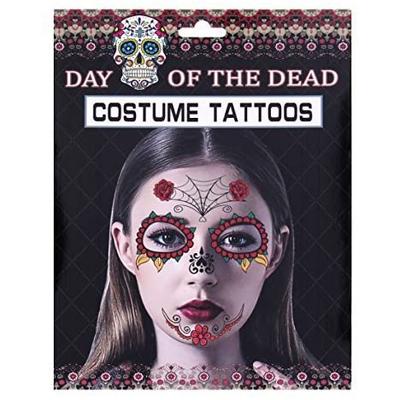 Geçici Yüz Dövmesi Güllü Örümcek Desenli