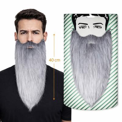 Gri Renk Lastikli Uzun Takma Sakal 40 cm