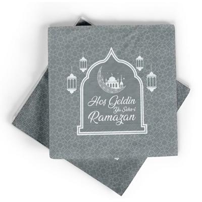 Gümüş Renk Hoşgeldin Ya Şehr-i Ramazan Kağıt Peçete 20 Adet