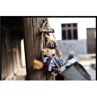 Halloween Dekoratif Cadı Welcome Cadı Kapı Süsü 19x18x5 cm