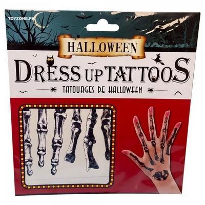 Halloween Geçici Dövme Kemik Parmak Model