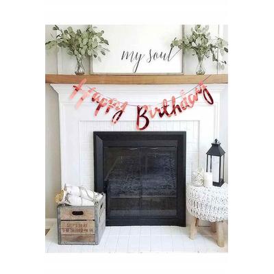 Happy Birthday Parlak Banner Flama Kırmızı Renk