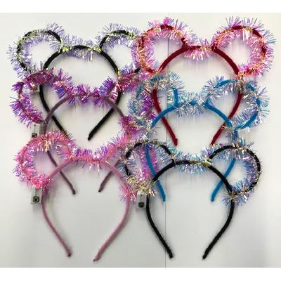 Işıklı Mickey Taç Püsküllü Karışık Renk 12 Adet