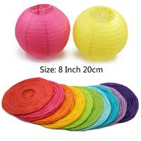 Japon Feneri Kağıt Süs 6 Adet pembe Renk 20 cm