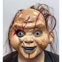 Kahverengi Saçlı Çaki Maskesi Chucky Maskesi Yetişkin Çocuk Uyumlu 