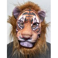 Kahverengi Yeleli Saçlı Peluş Aslan Maskesi Mega Peluş 6 No