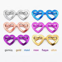 Kalp Şekilli Parti Gözlüğü 12 Adet – 6 Renk ( Camsız )