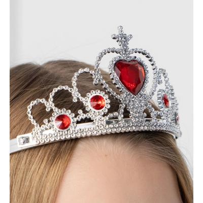 Kalp Taşlı Kırmızı Renk Karlar Ülkesi Elsa Anna Frozen Tacı 