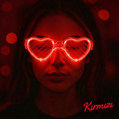 Kırmızı LED Işıklı Kalp Gözlük – 3 Modlu Parti & Glow Gözlüğü