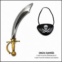 Korsan Kılıç ve Göz Bandı Seti Parlak (Çocuk & Yetişkin Uyumlu)