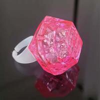 Kristal Tasarımlı Led Glow Işıklı 3 Modlu Pembe Yüzük 3.5 x 5 cm